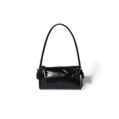 Miu Miu Shiny Leather Pouch In Black