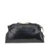 Miu Miu Shiny Leather Pouch With Straps In Black