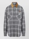 Miu Miu Long Sleeve Plaid Shirt With Chest Pockets In Gray