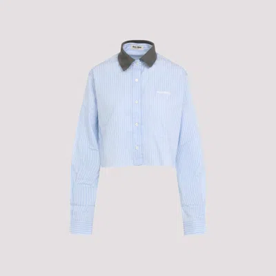 Miu Miu Shirt In Cielo Bianco