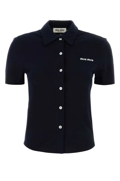 Miu Miu Midnight Blue Piquet Shirt