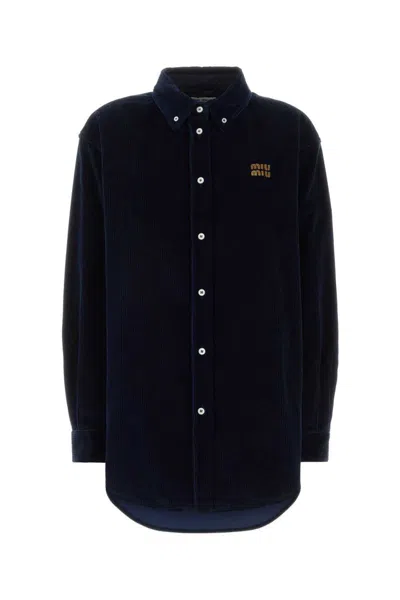 Miu Miu Dark Blue Corduroy Shirt
