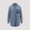 Miu Miu Denim Shirt With Chest Pocket And Round Hem