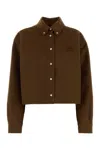 Miu Miu Brown Wool Blend Shirt In Brown