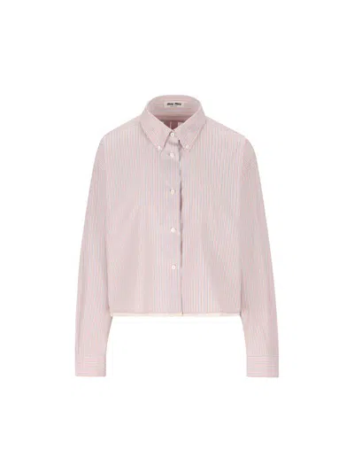 Miu Miu Shirts In Coral+white