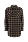 Miu Miu Embroidered Wool Oversize Shirt In Multicolor