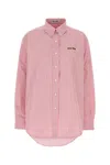 Miu Miu Embroidered Poplin Oversize Shirt In Pink