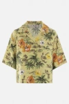 Miu Miu Graphic-print Silk Shirt In Pistacho