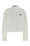 Miu Miu Poplin Shirt In White
