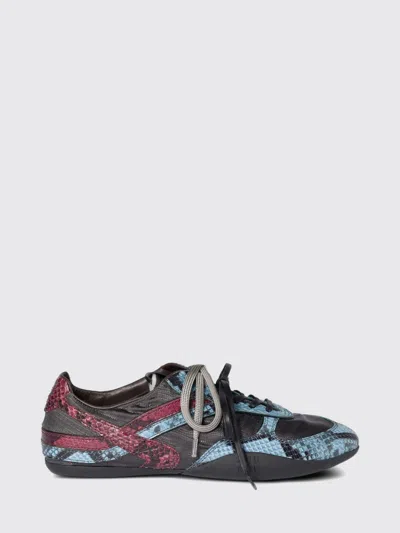 Miu Miu Gymnasium Technical Fabric And Python-print Ayers Leather Sneakers In Multi