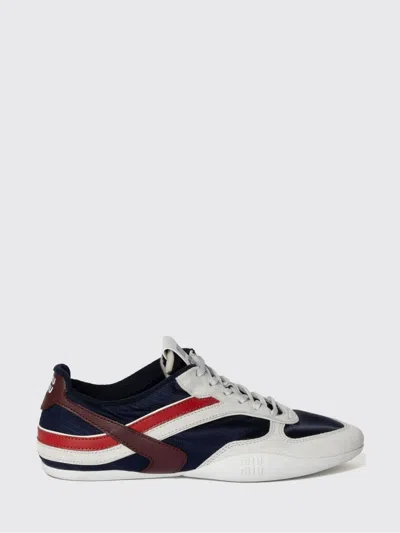 Miu Miu Multicolor Tech Fabric And Suede Gymnasium Sneakers In Animal Print