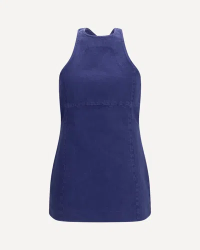Miu Miu Short Cotton Dress In Blue