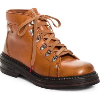 Miu Miu Short Hiking Boot In Brown