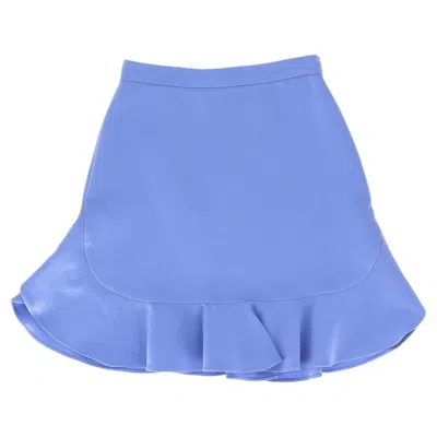 Pre-owned Miu Miu Short Ruffle Flare Skirt In Blue