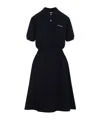 Miu Miu Mini Dress With Elastic Waist And Flared Skirt In Black