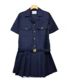 Miu Miu Short Sleeve Dress In Blue