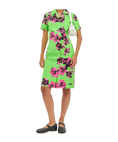 MIU MIU POPLIN AND JERSEY DRESS