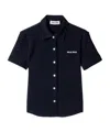 Miu Miu Short-sleeve Logo Top In Blue