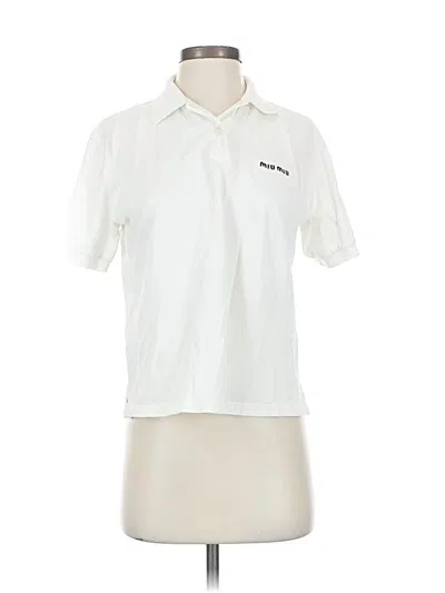 Pre-owned Miu Miu Short Sleeve Polo Shirt In White