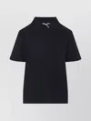 Miu Miu Short Sleeve Polo Shirt With Collar Design In Black