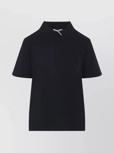 MIU MIU SHORT SLEEVE POLO SHIRT WITH COLLAR DESIGN