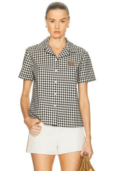 Miu Miu Short Sleeve Shirt In Black