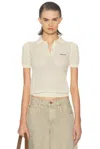 Miu Miu Short Sleeve Sweater In Gray