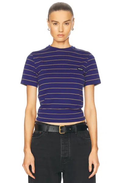 Miu Miu Short Sleeve Tee In Inchiostro & Topazio