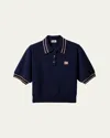 Miu Miu Wool And Cashmere Polo Sweater In F0124 Navy