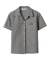 Miu Miu Short-sleeved Checked Shirt In Black