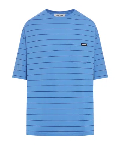 Miu Miu Short-sleeved T-shirt In Blue