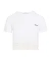 Miu Miu Ribbed Jersey And Lace T-shirt In White