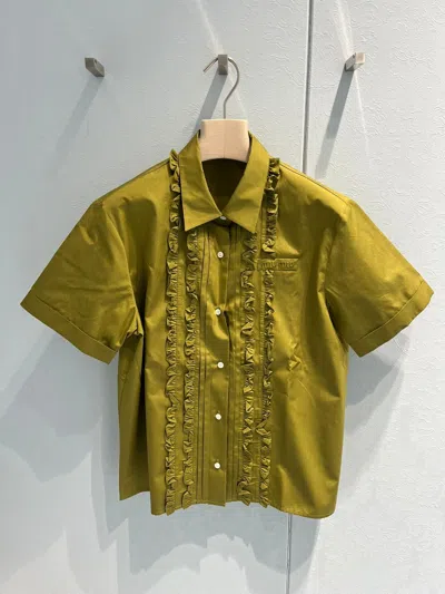 Miu Miu Short-sleeved Shirt In Green