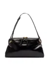 Miu Miu Leather Shoulder Bag Adjustable Strap In Black