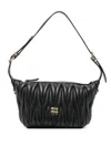 Miu Miu Leather Shoulder Bag Adjustable Strap Hardware In Black