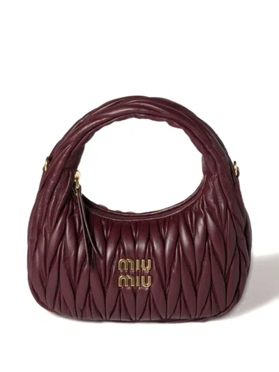 Miu Miu Shoulder Sacca Bordeaux In Burgundy