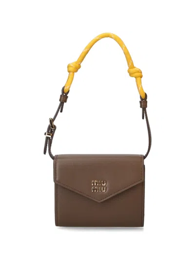 Miu Miu Shoulder Wallet In Brown