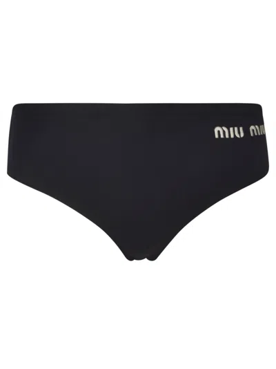 Miu Miu Side Logo Swim Briefs In Blue