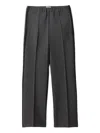 Miu Miu Straight Wool Casual Pants In Gray