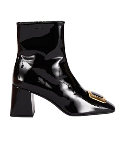 Miu Miu Side Zipper Boots In Black