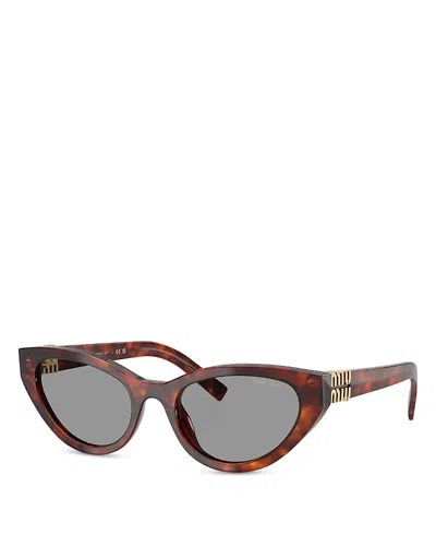 Miu Miu Women's Angular Sunglasses In Brown