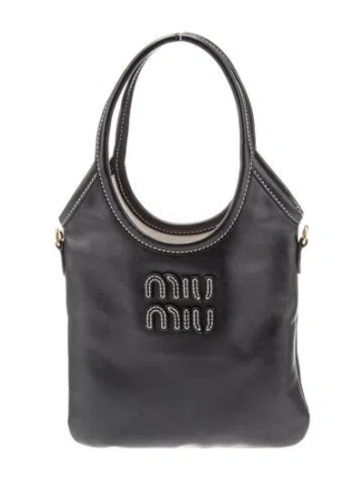 Pre-owned Miu Miu Signature Ivy In Black
