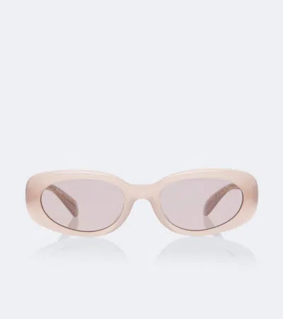 Miu Miu Signature Oval Sunglasses In White