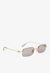 Miu Miu Signature Rectangular Sunglasses In Gray