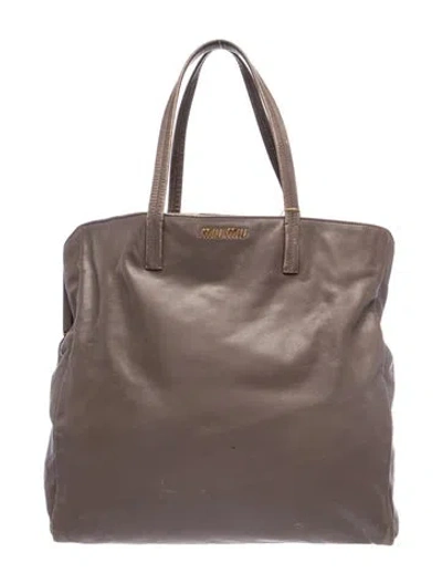 Pre-owned Miu Miu Signature Tote In Grey