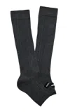 Miu Miu Silk-blend Leg Warmer Socks In Dark Grey