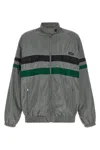 Miu Miu Striped Jacket Front Pockets Elasticated Cuffs In Gray