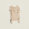 Miu Miu Silk Crew-neck Sweater In Brown