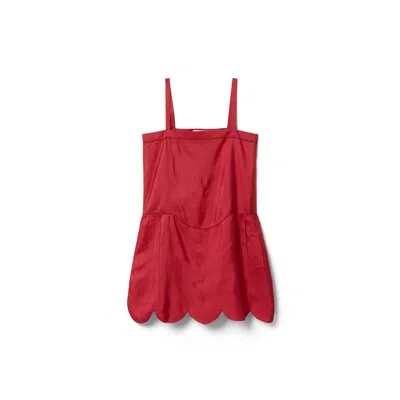 Miu Miu Silk Dress In Ruby Red
