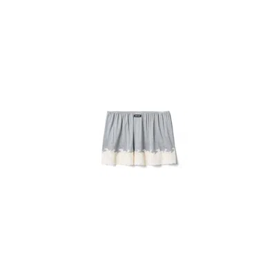 Miu Miu Silk Jersey Skirt In Gray